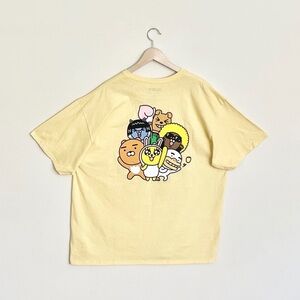 NEW Kakao Friends Character Group Graphic Yellow T Shirt Adult size 2XL